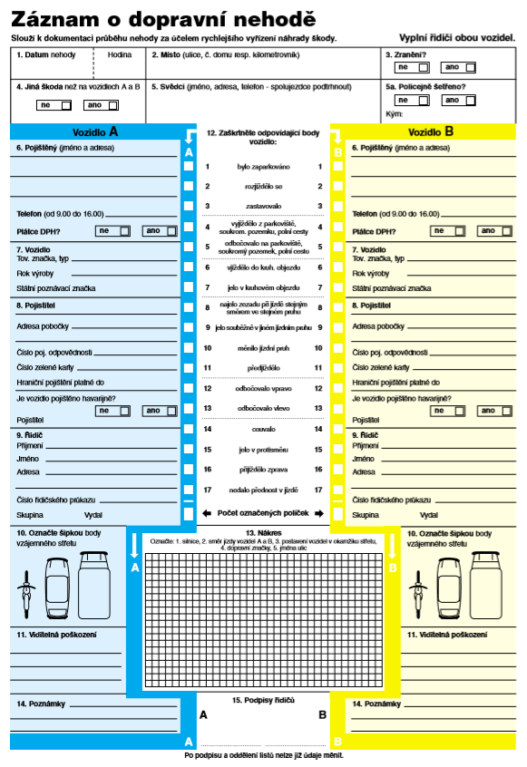zaznam o dopravni nehode
